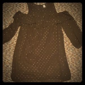 Black cold shoulder dress